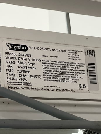 HPS Argolux #ALF1000, 1000 watt grow lights - Image 1
