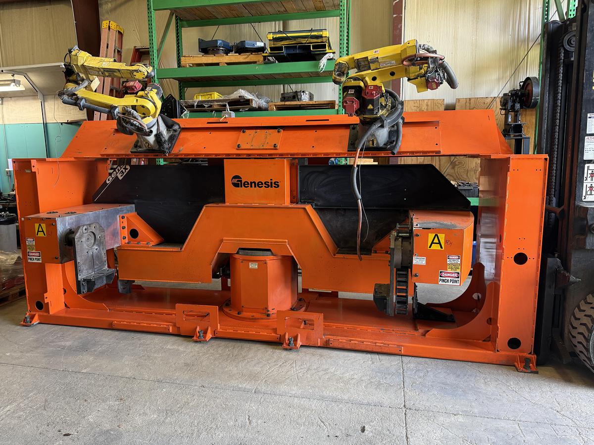 Genesis #System-3x, dual trumion mig welding cell with 2 Arc Mate 100iC R-30iB robots, 2012 - Image 6