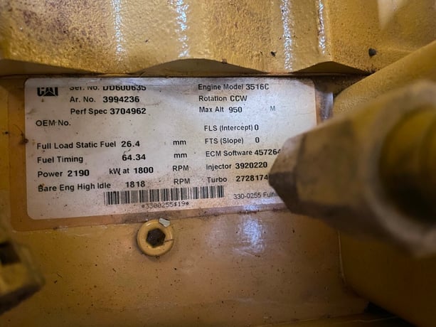2000 KW Caterpillar #3516C, stationary generator set, diesel, 1800 RPM, 480 Volts, 165 hours, 2015 - Image 6
