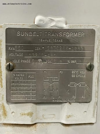 550 KVA 13200 Primary, 480 Secondary, Sunbelt, oil filled pole transformer, 1 Phase - Image 5