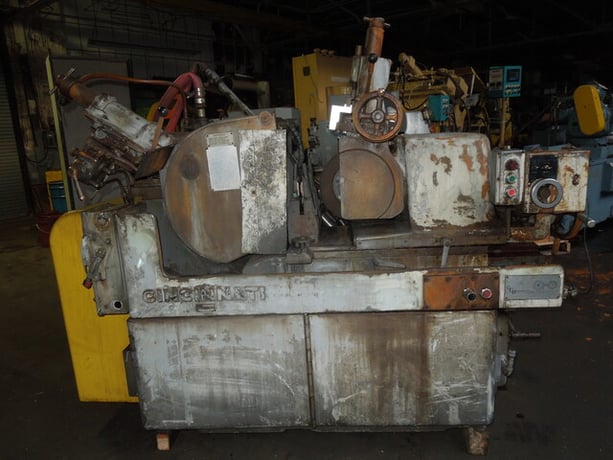 Cincinnati No. 2 Mdl. O-M, centerless grinder, 6" thru-feed work rest, 20" diameter grinding wheel, 12" - Image 1