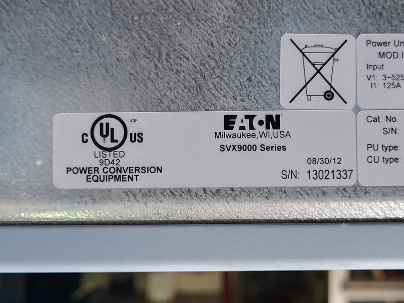 100 HP Eaton, SVX100A1-5A4N1, VFD, 690 Volts, 125 amps, new surplus - Image 2