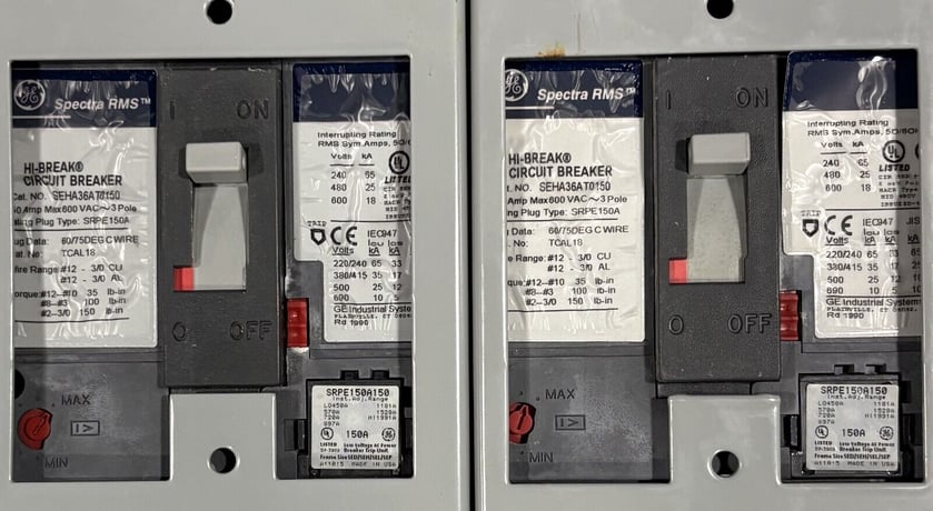 1200 Amp. General Electric #Spectra-Series, Main Power Panelboard, w/ (1)1200A/(2)600A/(3)150A/(1)100A Breaker - Image 8