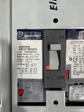 1200 Amp. General Electric #Spectra-Series, Main Power Panelboard, w/ (1)1200A/(2)600A/(3)150A/(1)100A Breaker - Image 9