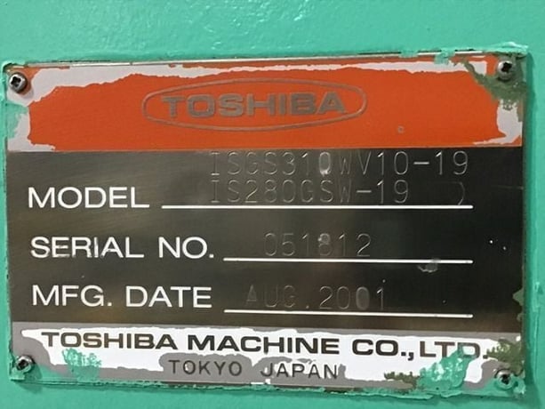 310 Ton, 41 oz., Toshiba #ISGS310WV10-19B Wide Platen, injection molding machine, 2001 - Image 8