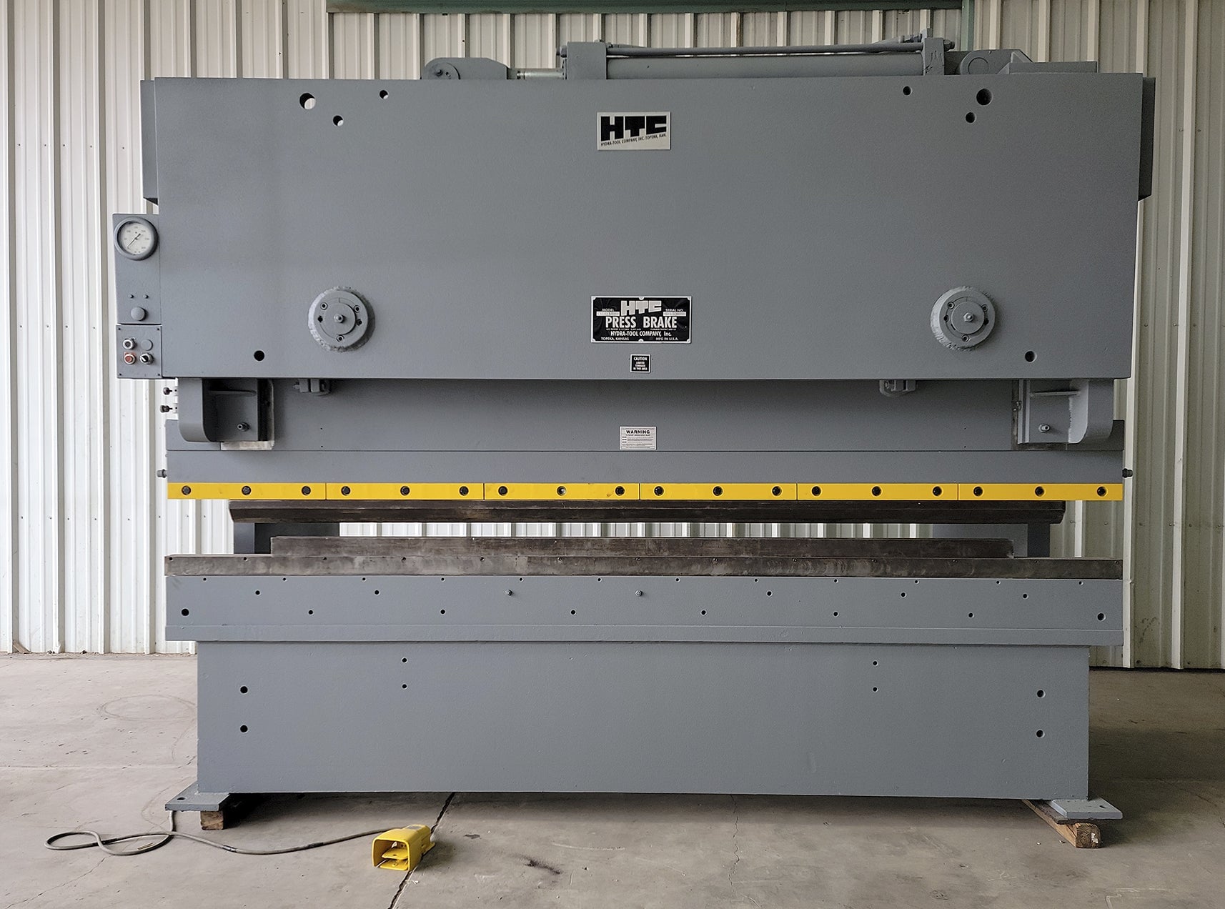 150 Ton, HTC #150-12, hydraulic press brake, 12' overall, 120" between housing, 8" throat, 3-phase - Image 1