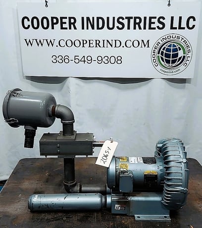 215 cfm, Gast Regenair #R6335A-2, blower, 3.5 HP, 3450 RPM, 2-1/2" ID inlet/outlet - Image 1