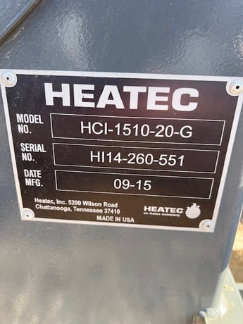 1.56 MMBTU Thermal Fluid Heater Package, Heatec HCI-1510-25G, 75 GPM Circulation Rate, 270 F-360 F, MAWP 150 - Image 5