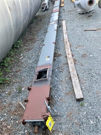 6" diameter x 20' long, Carbon steel screw conveyor, no drives, flat covers - Image 1