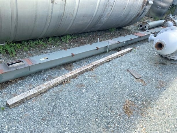 6" diameter x 20' long, Carbon steel screw conveyor, no drives, flat covers - Image 3