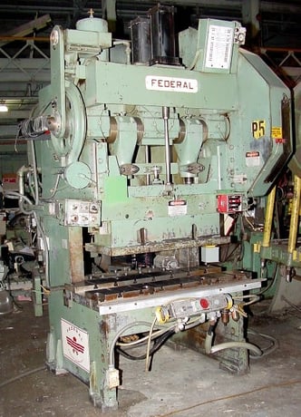 60 Ton, Federal #2-60, 4" stroke, 13" Shut Height, 54" x24" bed, 60-180 SPM, air clutch, 1982, #148055 - Image 1