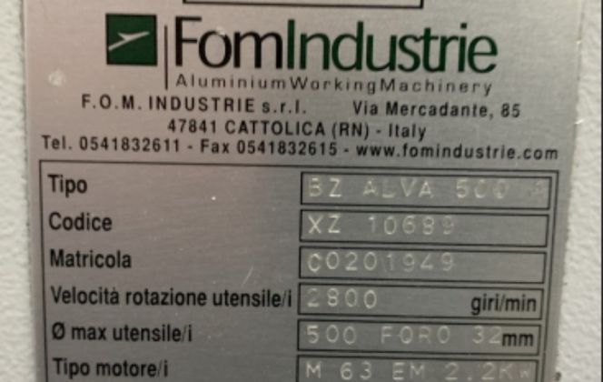 Fom Industrie #C0201949, Blitz Alva 500 Double Miter Saw, 2010 - Image 3
