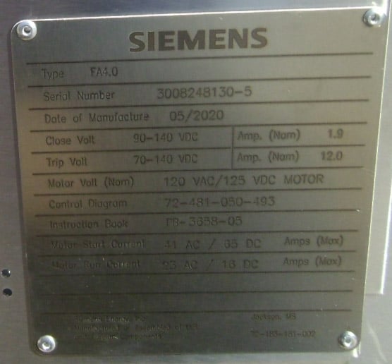 3000 Amp, SIEMENS, no. sps2-170-63-, 145-170 kV - Image 2