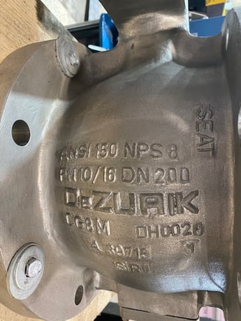 8" Dezurik #VPB size 8, Stainless steel ball valve, 450°F max temp., shaft 2205, seat 317R, new - Image 4
