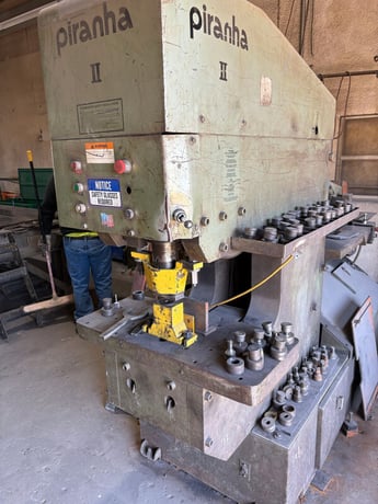 5" x 5" x 1/2" Piranha #PII-110, ironworker, 1" x 12", 3/4" x 18" plate - Image 1