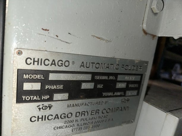 2-Lane Chicago Dryer #S-10-2000, folder, 480 V., 3.65 Amps - Image 4