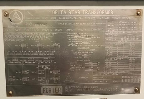 6500/12000/16000/20000 kVA, 69000 Delta Primary, 34500/19920 WYE Secondary, Delta Star Substation - Image 2