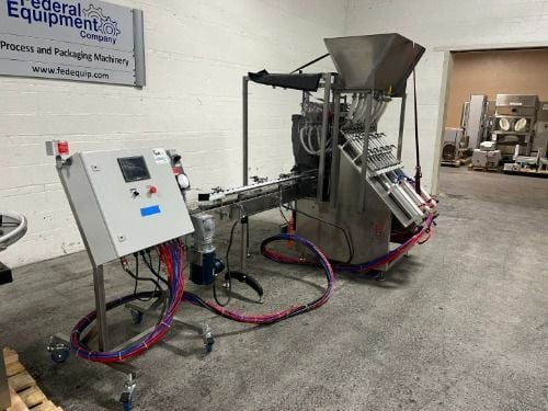 Accutek #AVF-10, Bottle Liquid Filling Line, 10-Head, 100 bottles/min., 42" diameter Feed Table, 15" - Image 6