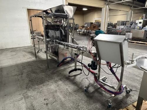Accutek #AVF-10, Bottle Liquid Filling Line, 10-Head, 100 bottles/min., 42" diameter Feed Table, 15" - Image 7