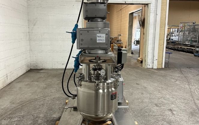 15 gallon Lee #15D12T, Tri-Shaft Turbo Emulsifier Reactor, Stainless Steel, 18" diameter x 13" straight side - Image 4