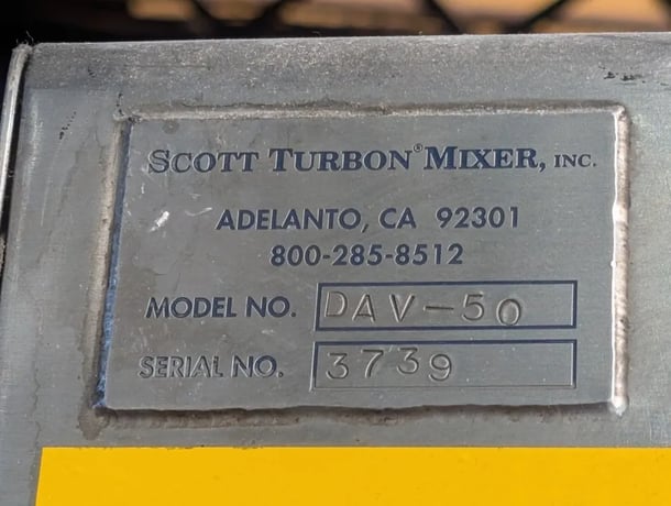 50 gallon Scott Turbon #DAV-50, Planetary Mixer, Stainless Steel, 36 psi @ 210 F Jacket, 20 HP, 1996 - Image 2