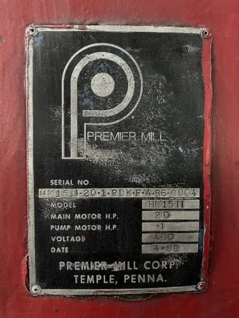 Premier #HM15II, Dual Chamber Media Mill, 15 Liter Dual Jacketed Chambers, 20 HP, 460 V, 1984 - Image 5