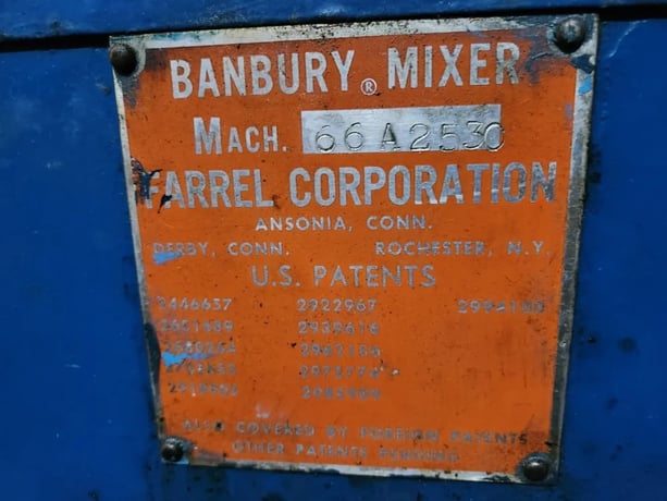 Farrel Banbury #BR, Mixer, carbon steel, 6" x 2.5" Feed Opening, 150 psi, 25/17/12/8.5 HP, 1750/1155/875/575 - Image 2