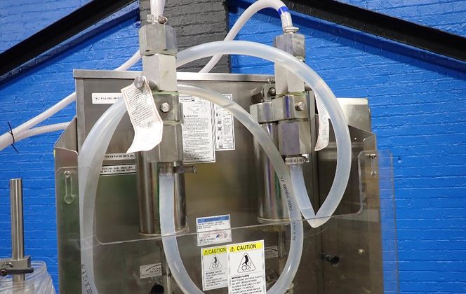 Filamatic #DAB-32-4, Piston Filling Unit, (2) Fill Heads w/Pumps, on stand, 220 V - Image 9