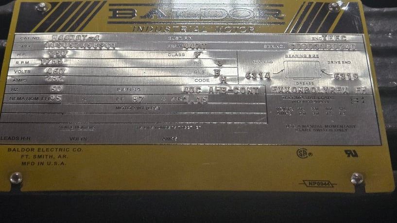 250 HP 1800 RPM Baldor, Frame 447T, TEFC, 460 Volts - Image 4