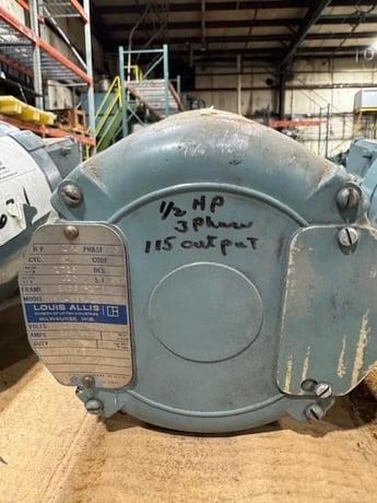 0.5 HP 1725 RPM Louis Allis, 3 phase - Image 2