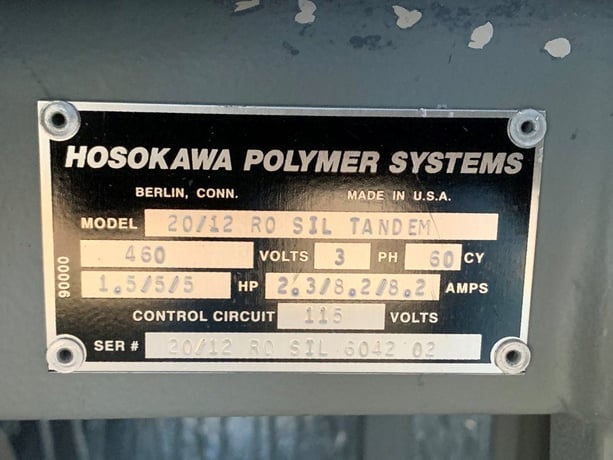 Hosokawa Polymer Systems #20/12RO-Sil-Tandem, Granulator, 8" x 5" Feed Opening, 5 HP, 1500 RPM, 460 V - Image 2