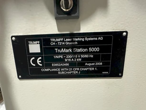 Trumpf #TruMark-Station-5000, Rotary Laser Marker, Rotary Axis, Auto Door, 115/230 V, 2 kW, 2008 - Image 4