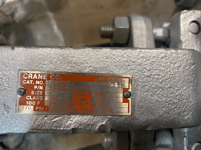4" Crane #Class-400, steel manual ball valves, 1990, lot of 3 - Image 2
