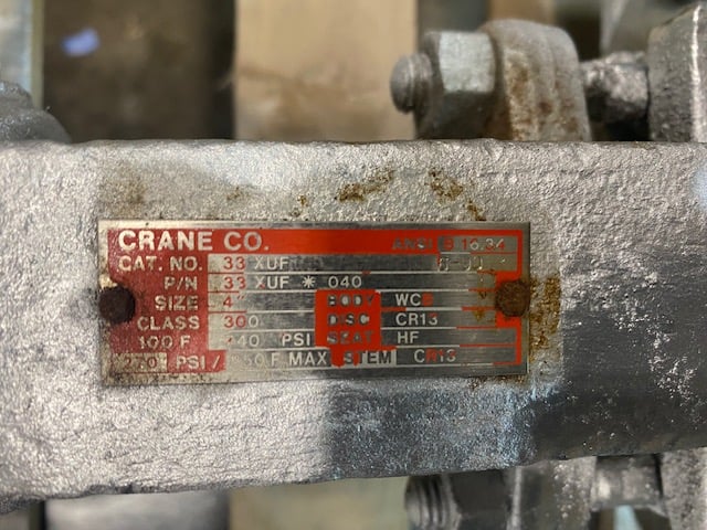 4" Crane #Class-400, steel manual ball valves, 1990, lot of 3 - Image 4