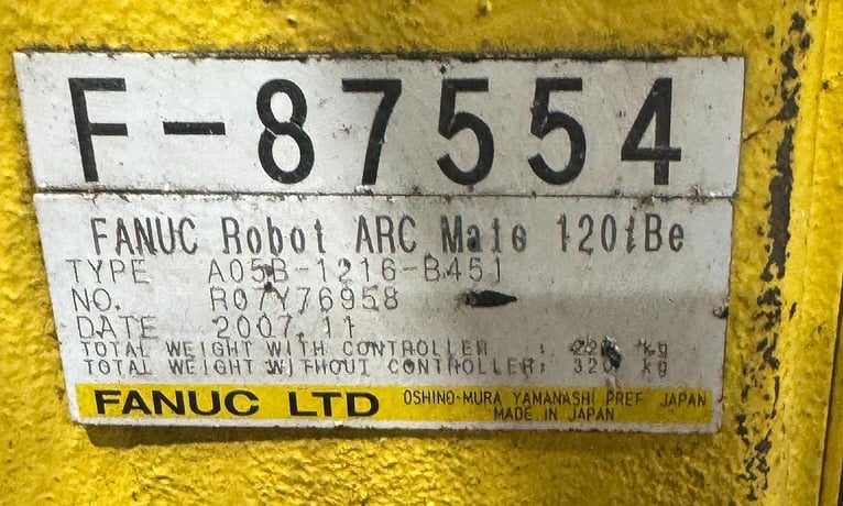 Fanuc, ArcMate 120iBe, 6-Axis Arc welding robot with R30iA control, 20 Kg, 1667mm reach - Image 3