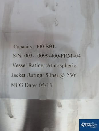 12400 gallon Quality Tank Solutions, 304 Stainless Steel Jacketed Tank, inner size 138" diameter x 204" H - Image 2