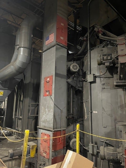 Wheelabrator shot blast machine w/ dust collector for sale - Image 9