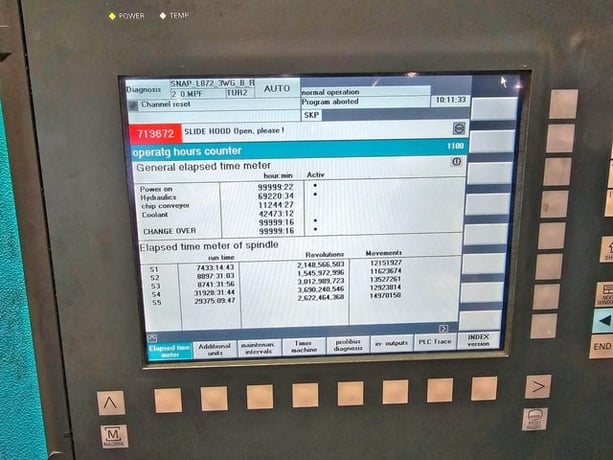 Index #C200, cnc lathe, 65" mm bar, 5k RPM, C200-4D Control, conveyors, chiller, filter, 2008 - Image 5