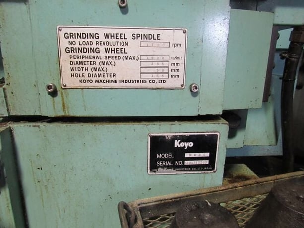 Koyo #HD3C, rotary style horizontal disc grinder, 1740 RPM, 10 HP motor, 12" x 1.9" x 6.1" wheel, 1999 - Image 7