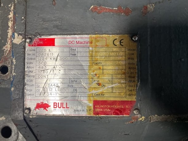 300 HP 1800 RPM Bull, Frame 225L, DPFVBB, 500 VA, 300/150 VF - Image 2