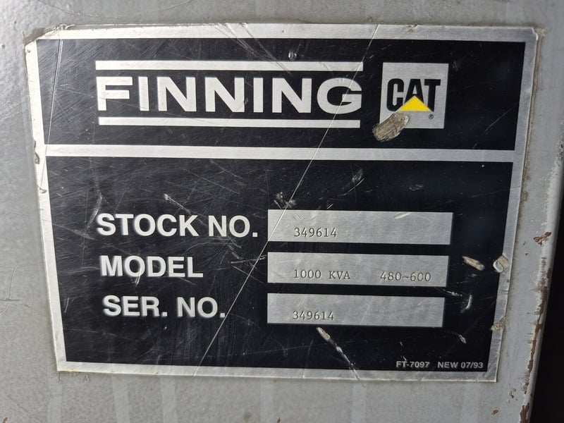 Finning diesel generator set, with 1000 KVA Caterpillar 3412 engine in container, 480 Volts - Image 3