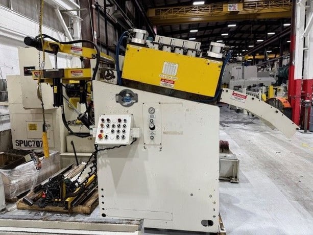 15000 lb. Coe Press Equipment #CPR-PO-15024 / CPPS-350, coil reel & powered straightener combo, 18" W x .1" - Image 3