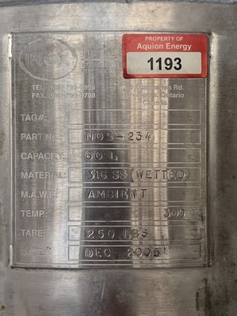 15.85 gallon Inox, Kettle, Stainless Steel, 60 liter capacity, 18" diameter x 18" straight side, 1" Center - Image 2