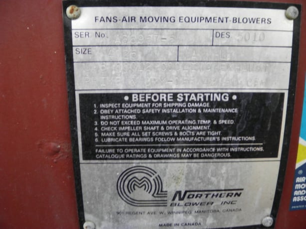 42250 cfm, Northern Blower Cooling Exhaust Fan, Size 4025, 4' x 5' Outlet, 30 HP - Image 5