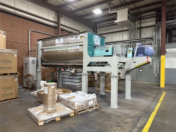 264 cu.ft. Arvinda, Stainless Steel paddle blender, 10" center discharge w/ pneumatic butterfly valve, 2023 - Image 1