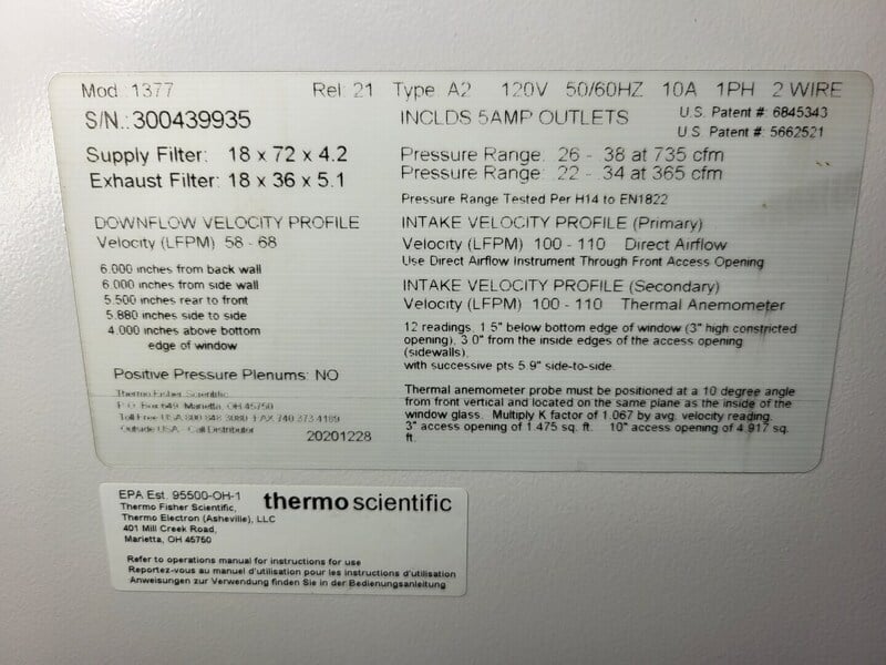 Thermo Scientific #1377, biological safety cabinet, new surplus - Image 2