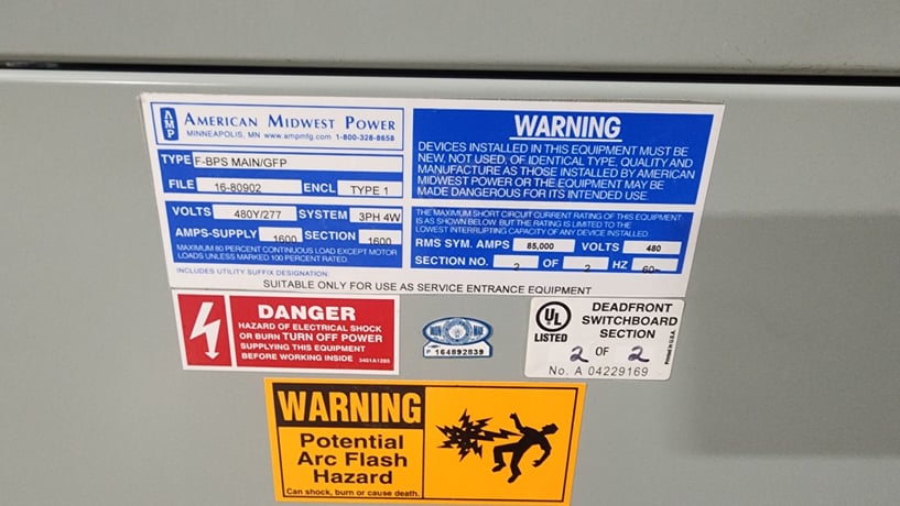 American Midwest Power, 1600 amp. fusible main w/metering switchgear 3 phase 4-wire service entrance - Image 7