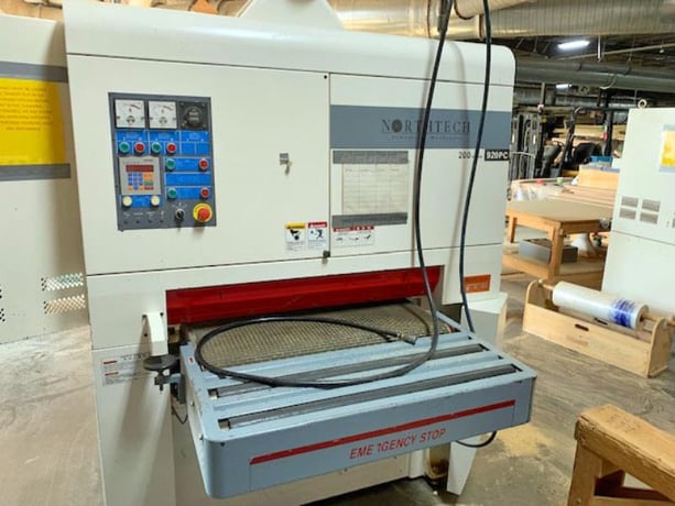 37" Northtech #NT-920C-200, Planer Sander, 2-Head, 37" x 75" Abrasive Belt, 6" diameter Planer Head, 4.6" - Image 1