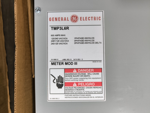 600 Amp. General Electric, TMP3L6R, Meter Mod III, 208Y/120 VAC, 3 Phase, 4 Wire, 3R - Image 4