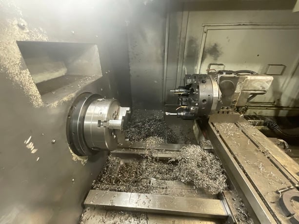 Milltronics #ML-22, CNC lathe, 23" swing, 12.1" swing over cross slide, 12.75" gap, 60" centers, 2k RPM, A1-8 - Image 3